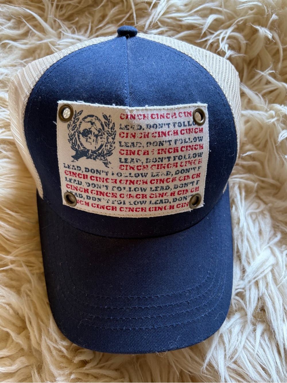 Cinch Lead Don't Follow Snapback Trucker Hat Adjustable Mesh Back Unisex